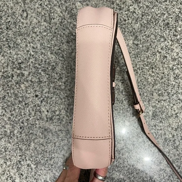 KATE SPADE Crystal Studded Bows Light Pink Leather Small Crossbody Bag Feminine - Picture 12 of 17